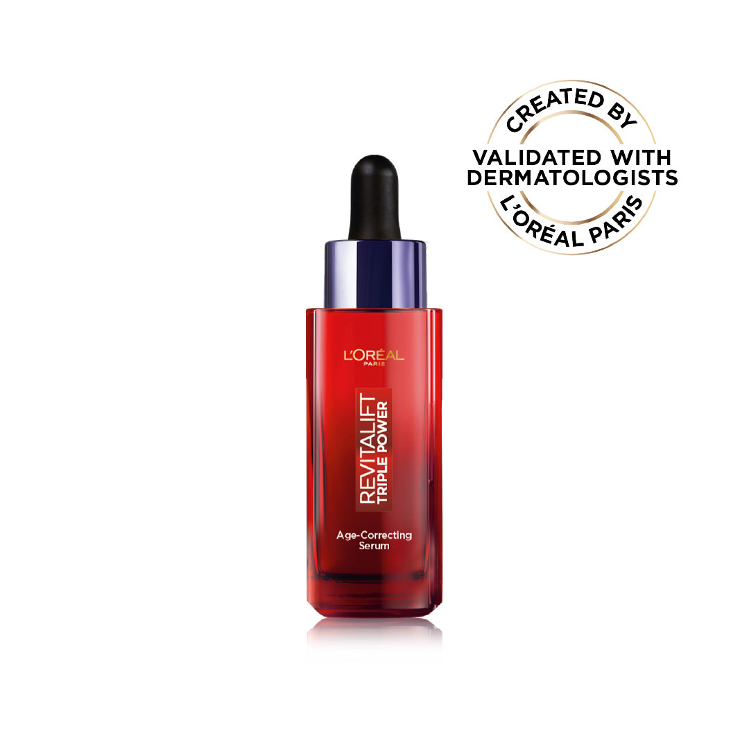 Revitalift Triple Power Age-Correcting™ Serum with Tri-peptides, Hyaluronic Acid, and Vitamin C to Hydrate, Tone, and Firm Skin
