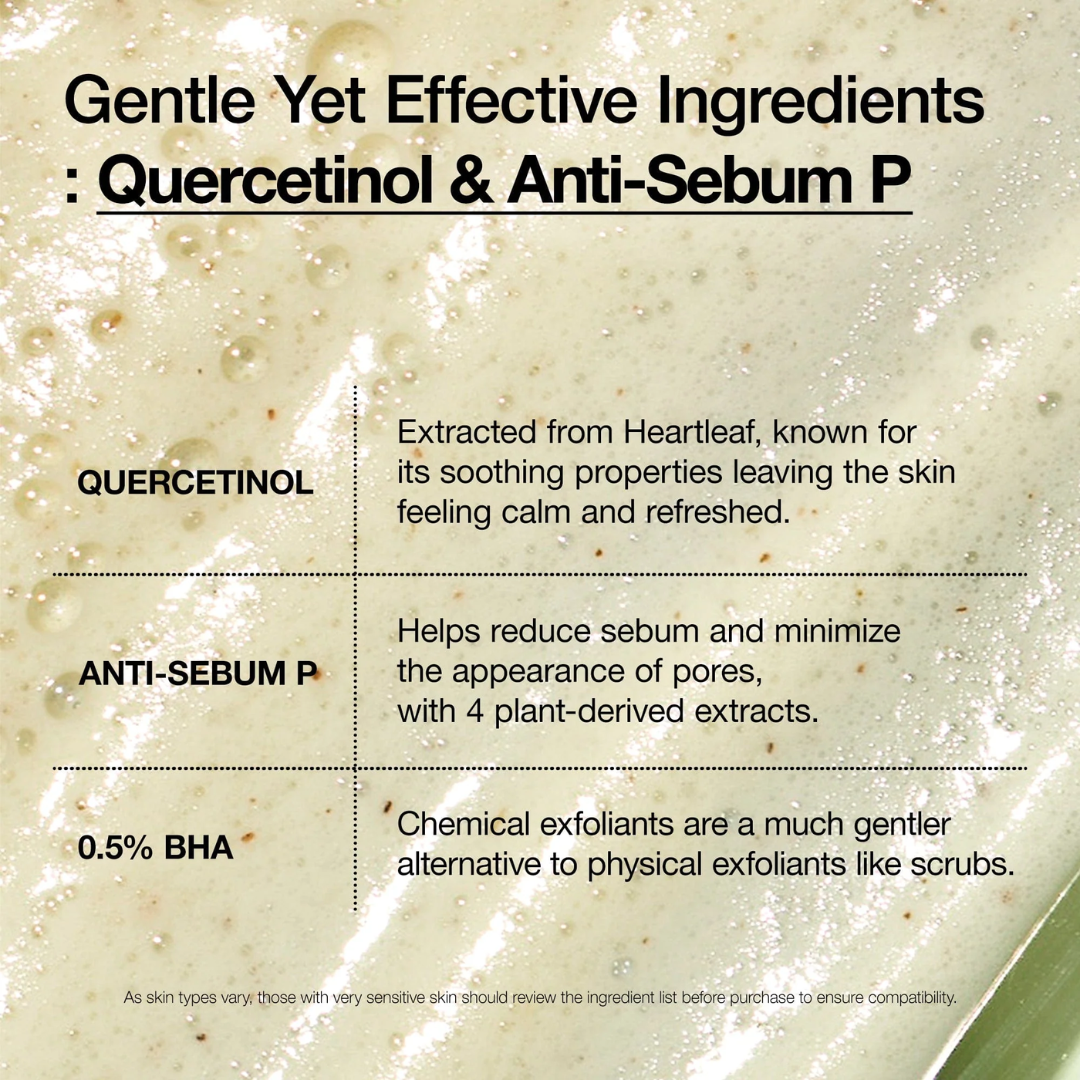 Anua Heartleaf Quercetinol Pore Deep Cleansing Foam - Ingredients