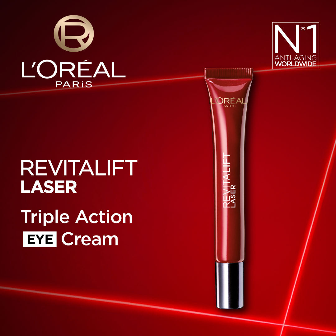 L’Oréal Revitalift Laser eye cream 15ml anti aging with pro retinol hyaluronic acid cooling applicator

