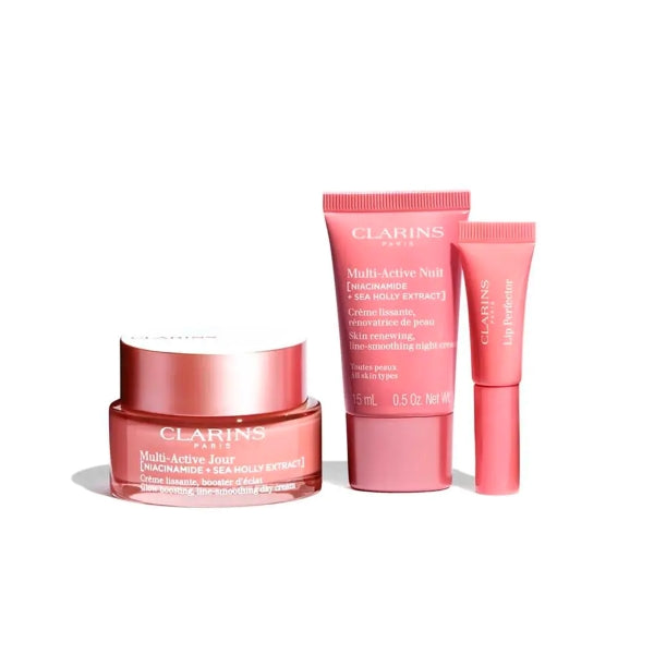 Clarins Multi-Active Jour+ Mini Nuit + Mini Lip Oil