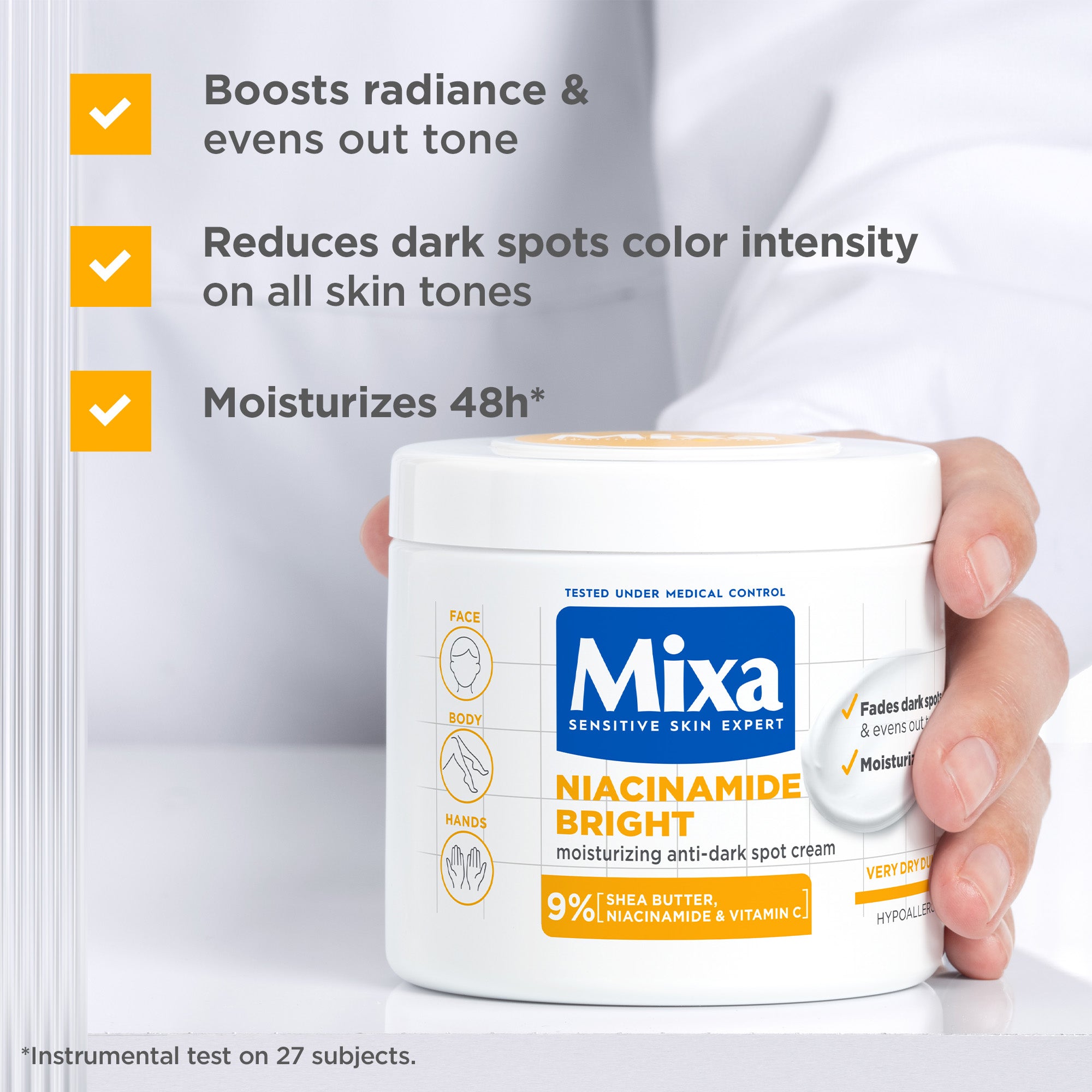Niacinamide Bright Anti-Dark Spot Moisturizing Cream in a Jar for Dry and Uneven Skin -  400ml