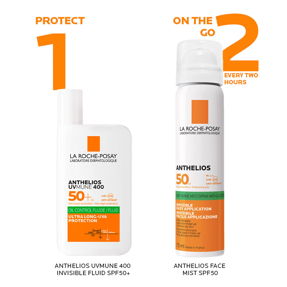 Anthelios UVMune 400 Oil Control Invisible Fluid Sunscreen SPF 50+ for Oily Skin - Complementary Products 
