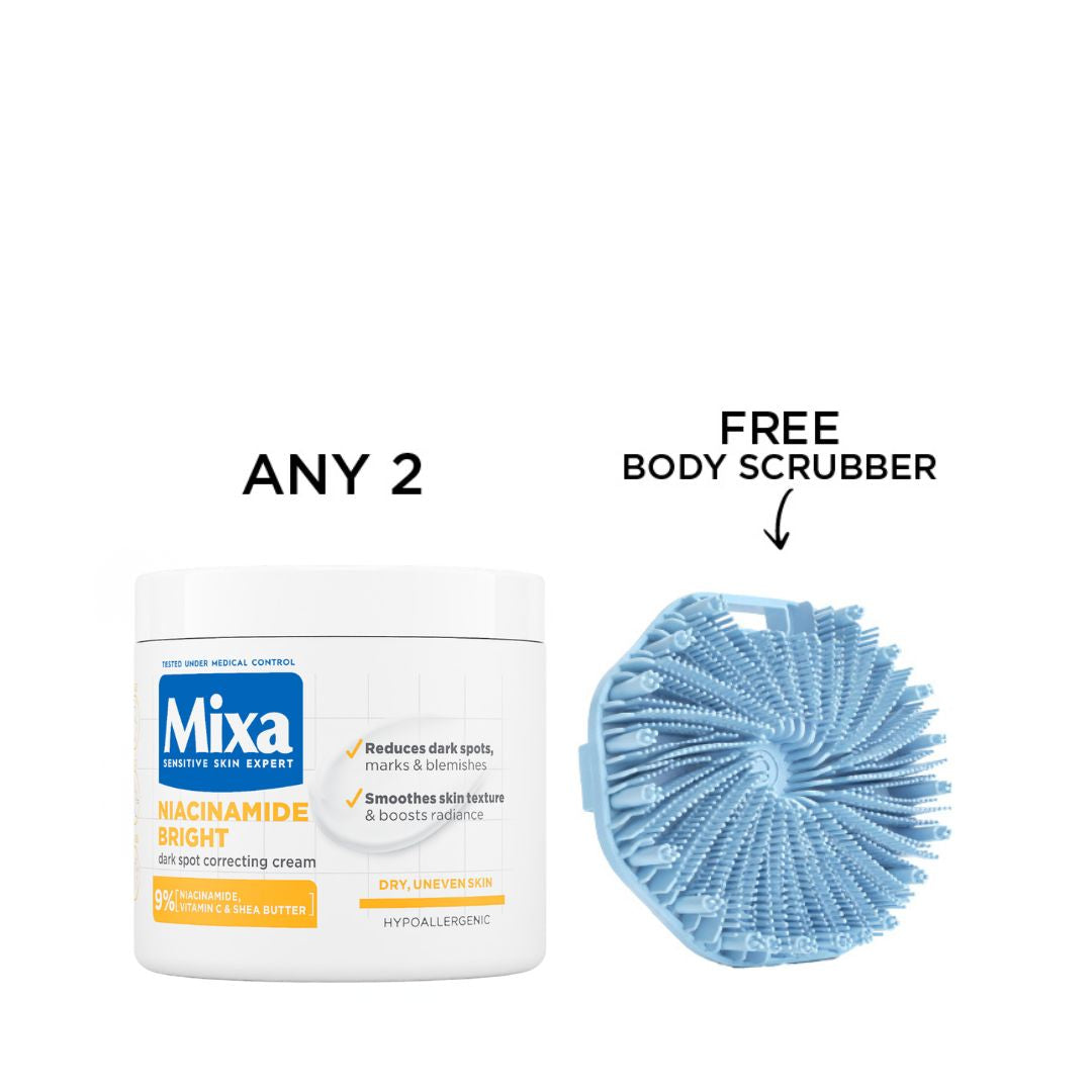 Mixa Skincare Bundle – Any 2 Creams + Body Scrub Gift