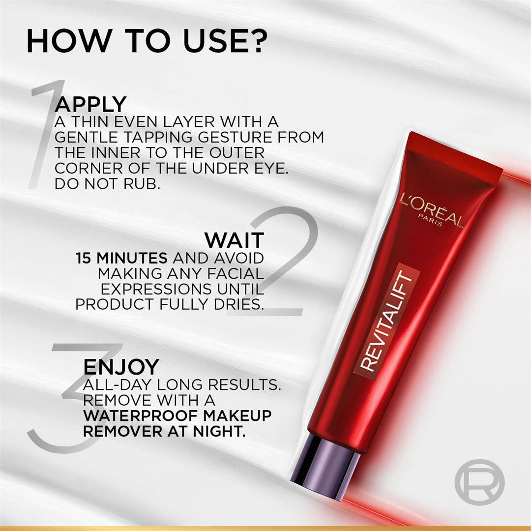 Revitalift Triple Power Eye Bag Instant Corrector with Gel-to-tape Technology To Depuff, Smooth, And Firm Eye Bags, 15ml