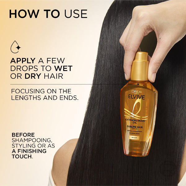 Elvive Extraordinary Hair Oil Treatment, Non-Sticky Serum For Dry Hair