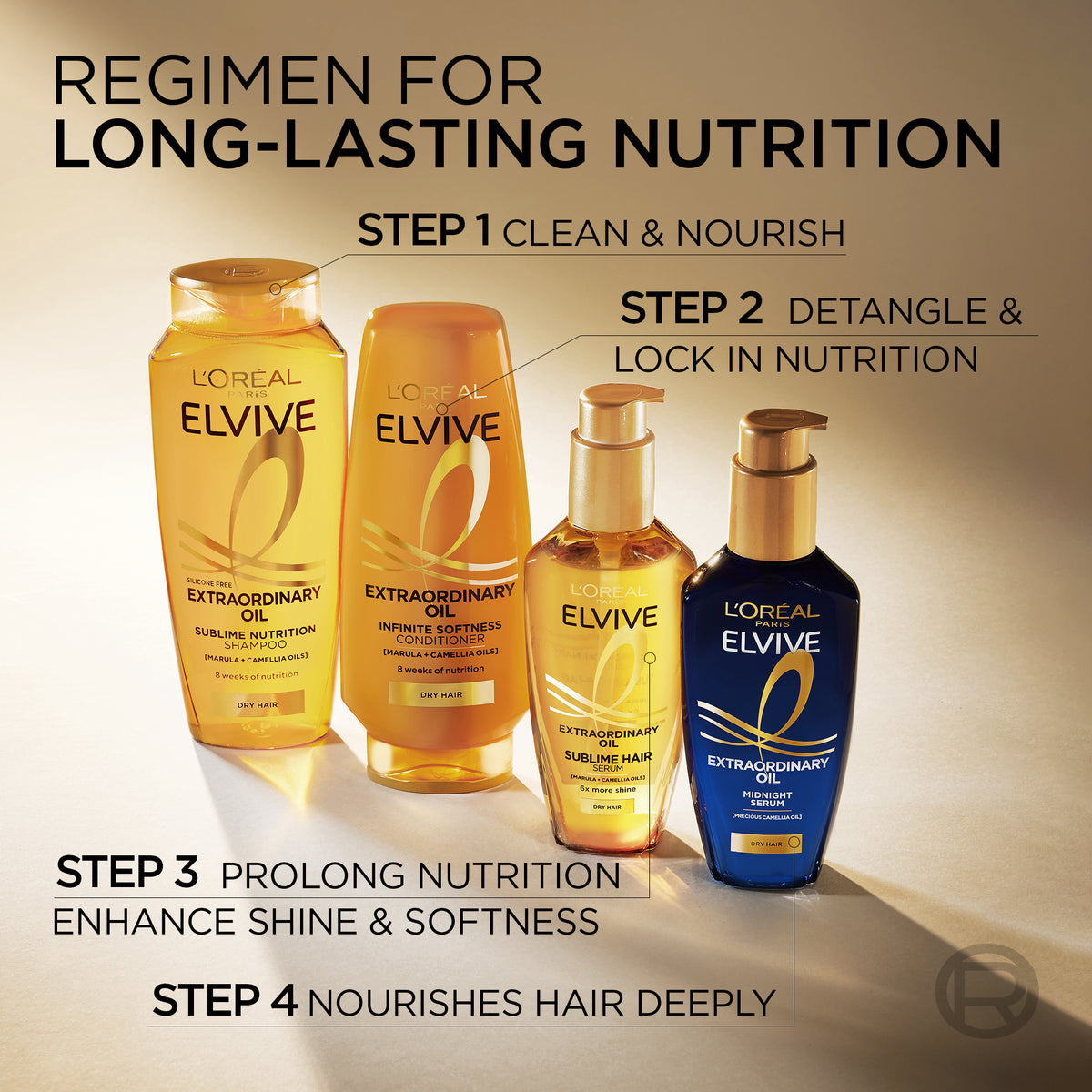 Elvive Extraordinary Oil Midnight Serum 100ml - For Dry Hair