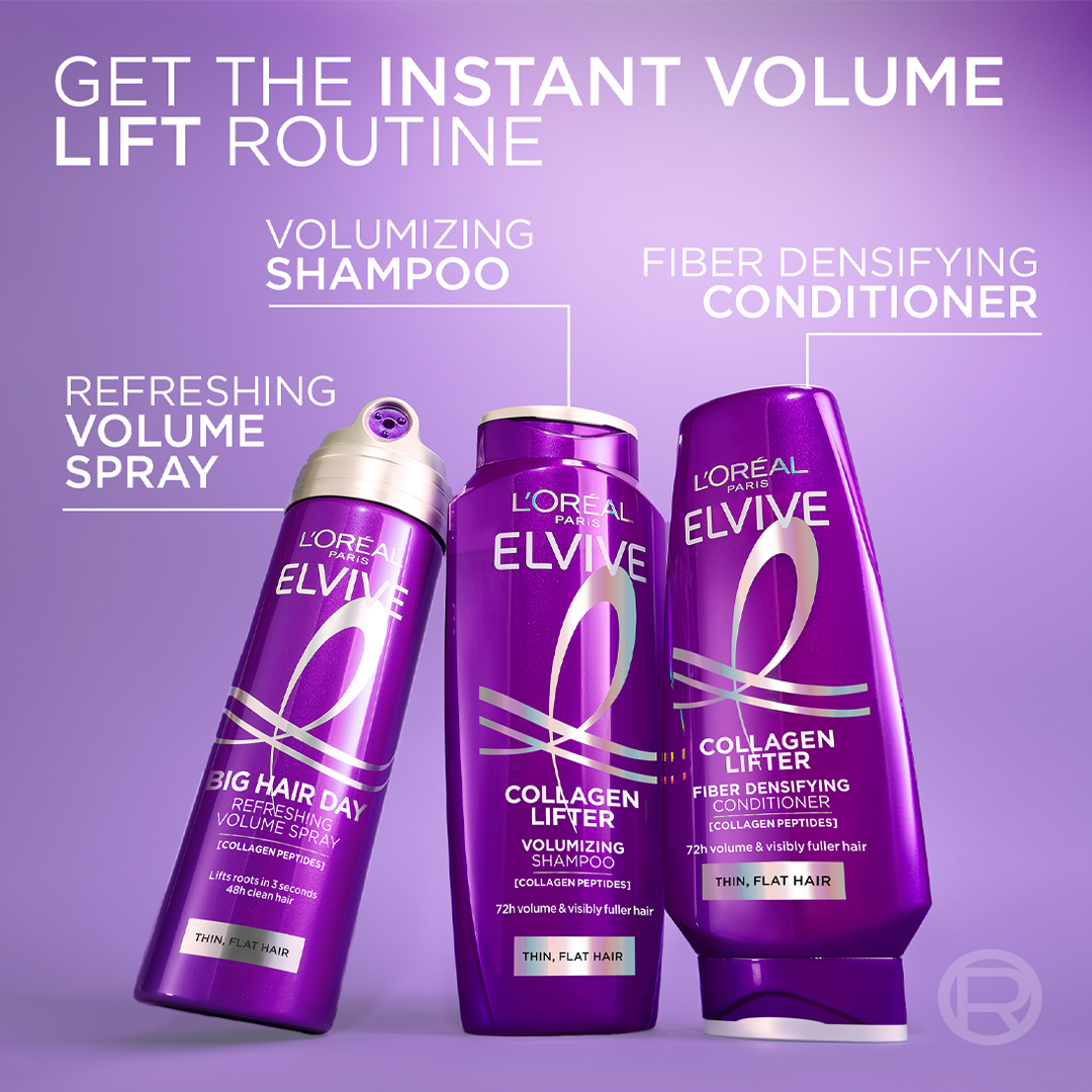 Elvive Collagen Peptide + Lifter 72h volume Clear formula