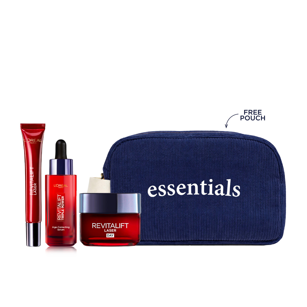 Revitalift Laser Anti-Aging Eye Cream + Serum + Day Cream + FREE Pouch