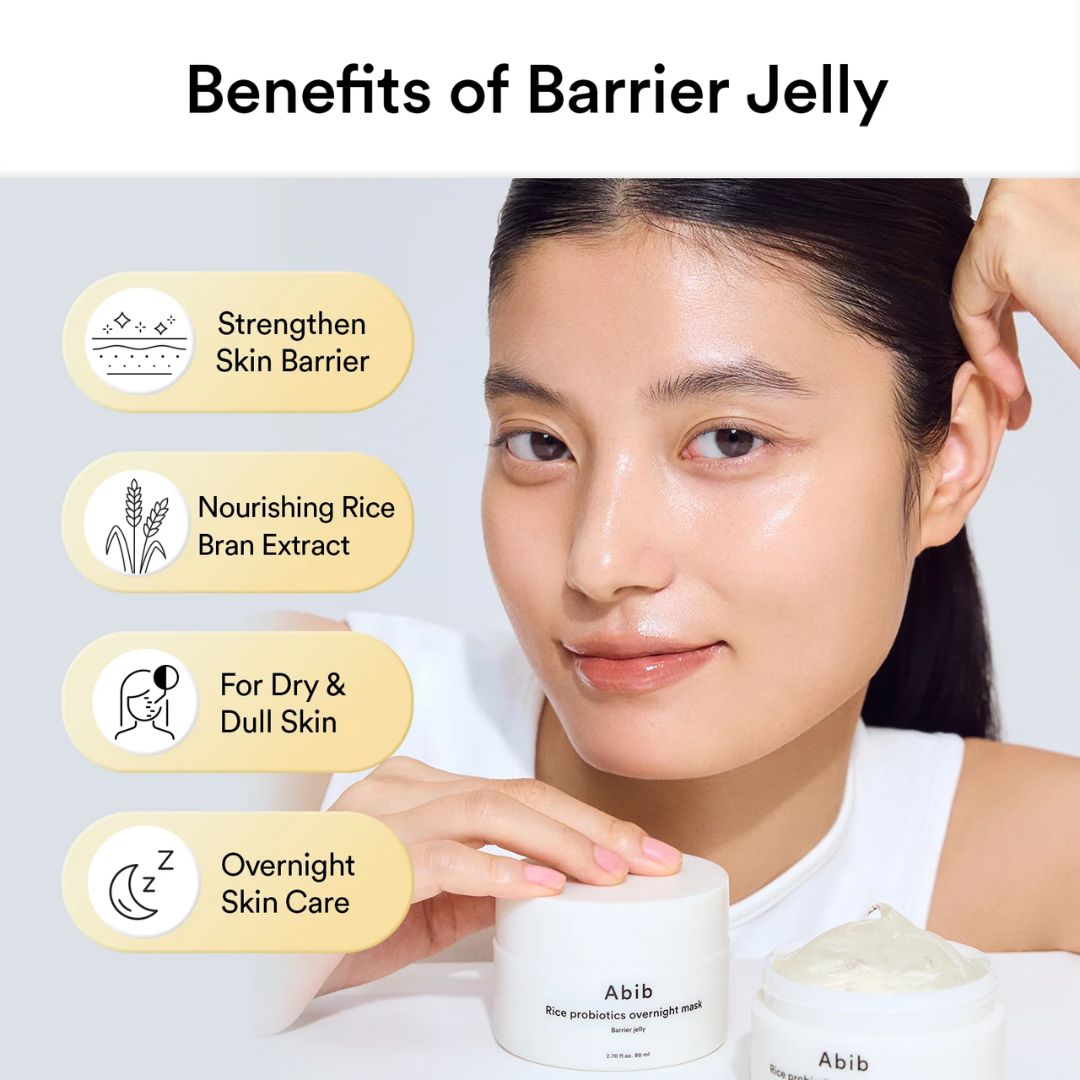 Abib Rice Probiotics Overnight Mask Barrier Jelly Hydrating Care 80 ML