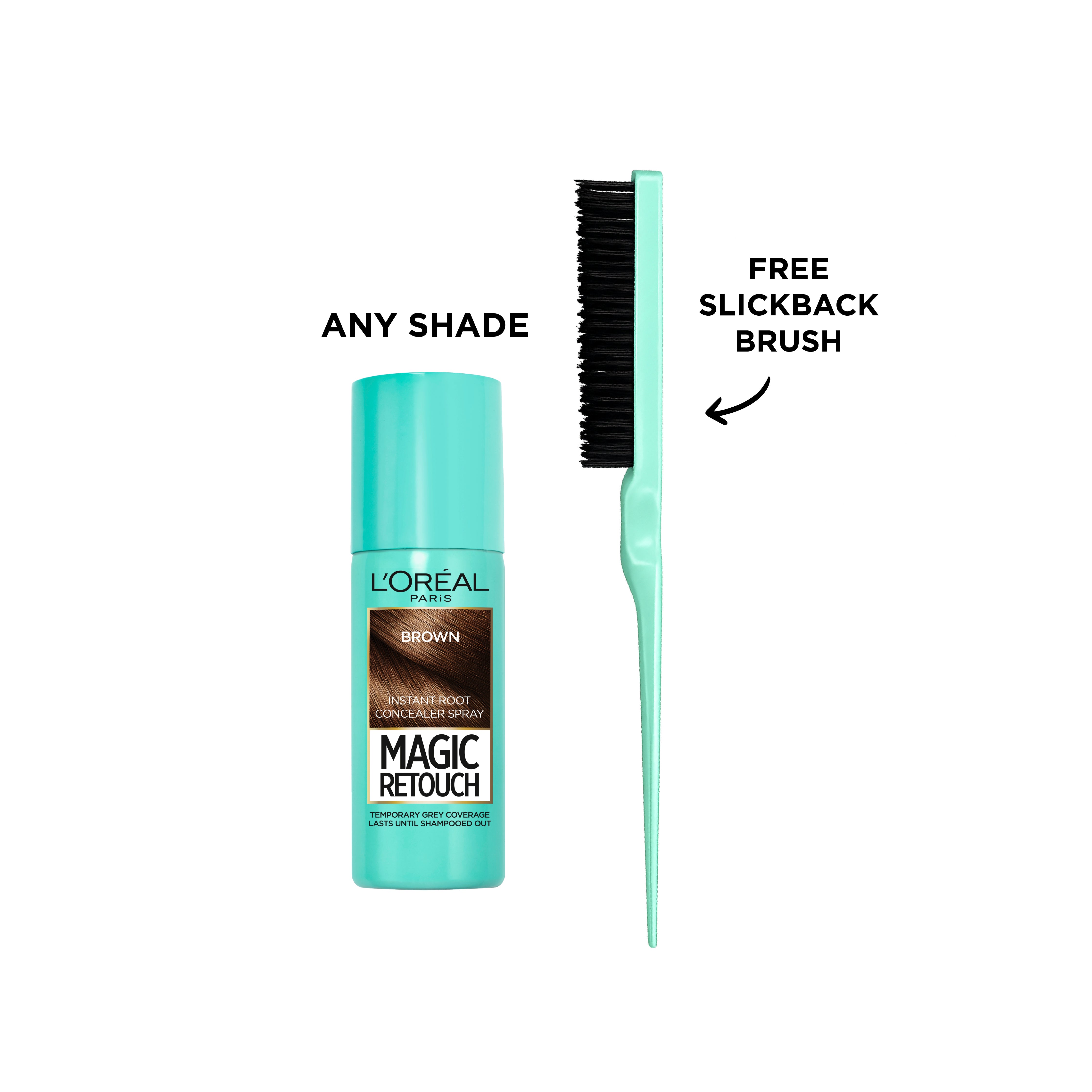 Magic Retouch Hair Roots Concealer Spray + FREE Slickback Brush