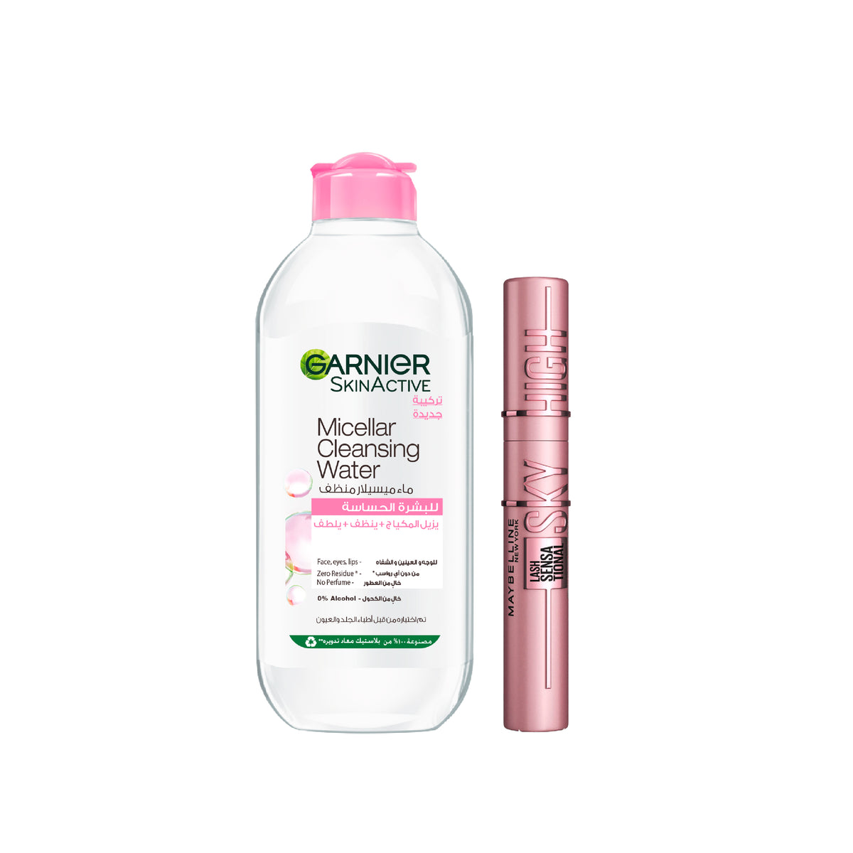 Micellar Water Facial Cleanser Pink 400ml + Sky High Mascara At 20% OFF