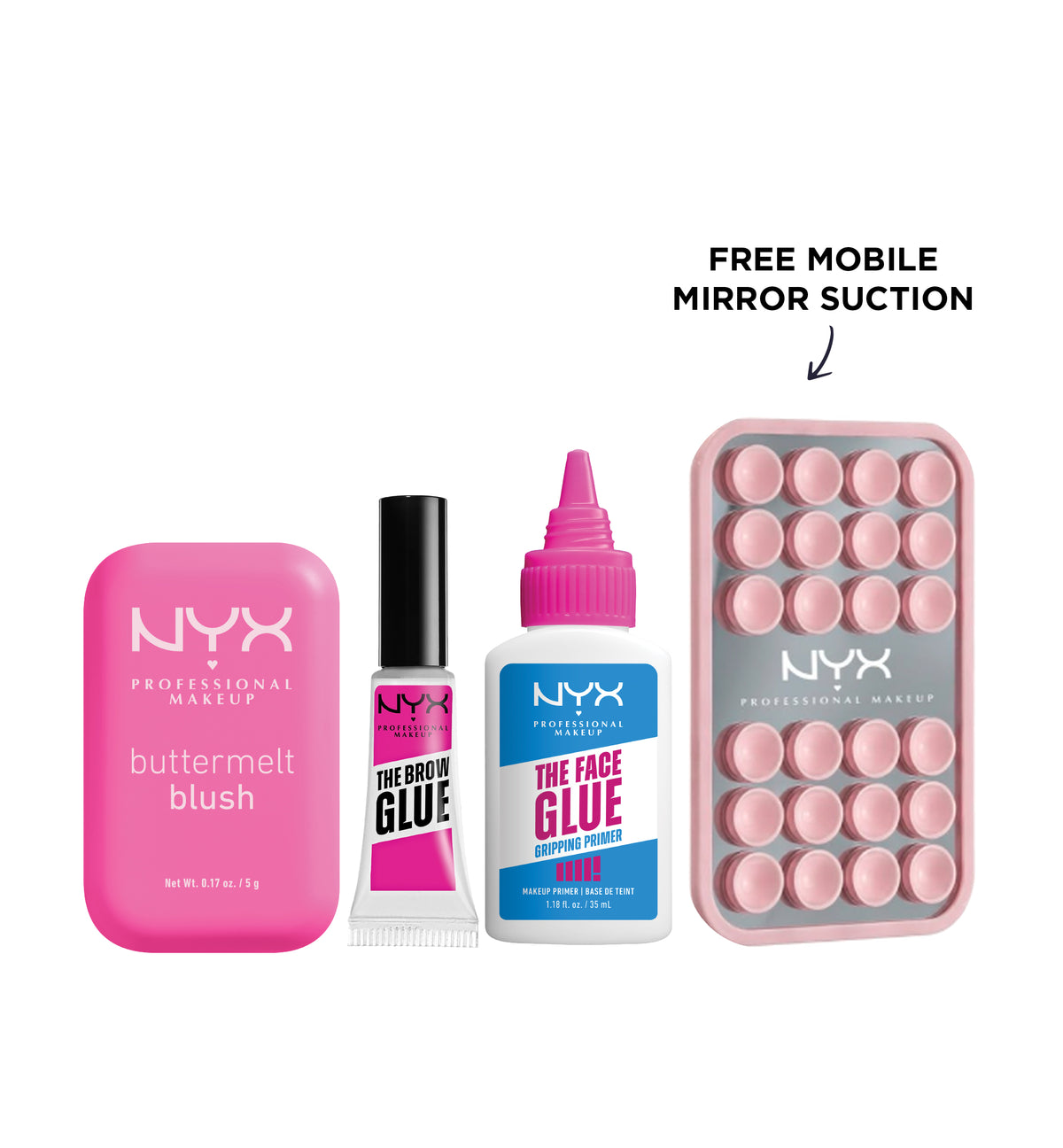 Buttermelt Blush + Brow Glue Instant Brow Styler + Face Glue Primer + FREE Mirror Suction At 20% OFF
