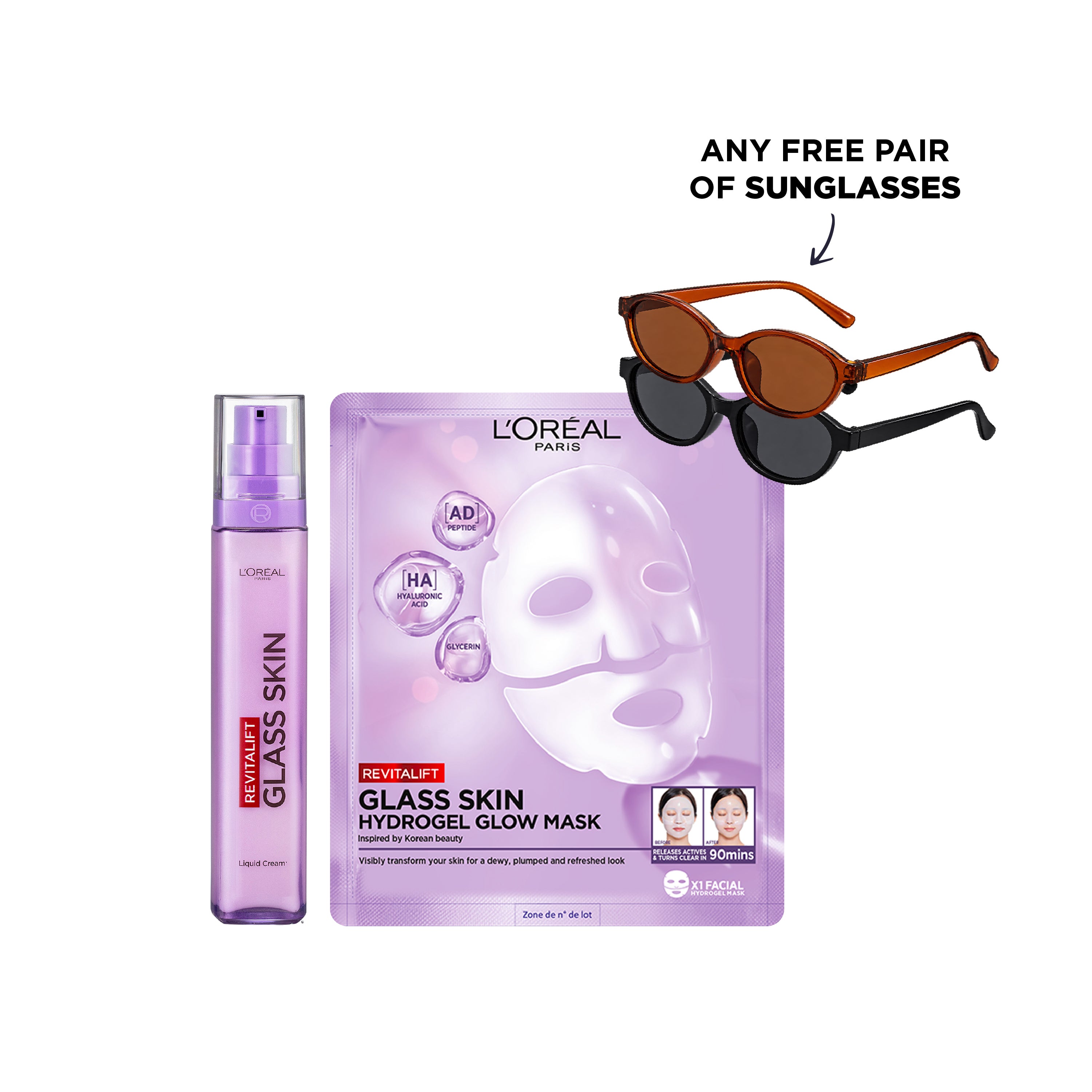 Glass Skin Liquid Cream + Hydrogel Glow Mask + FREE Pair Of Sunglasses