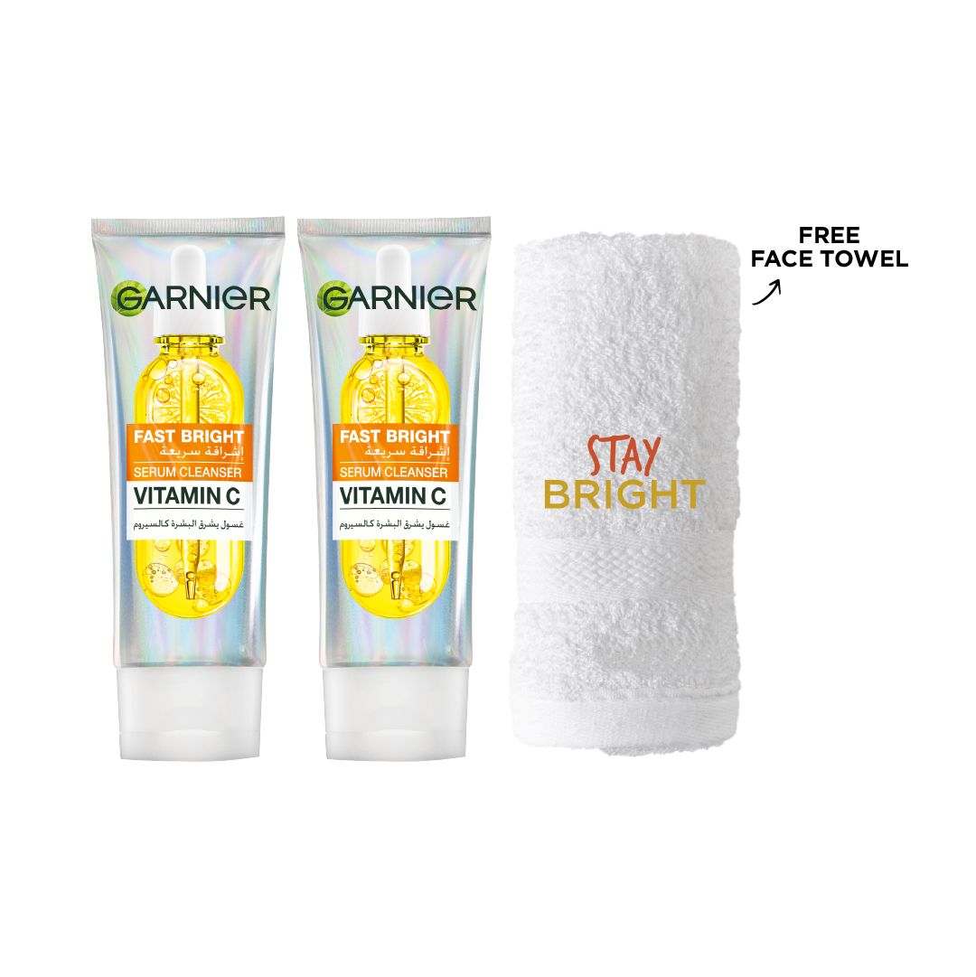 Fast Bright Serum Cleanser 100 ML + Vitamin C Day Serum 30 ML + FREE Towel