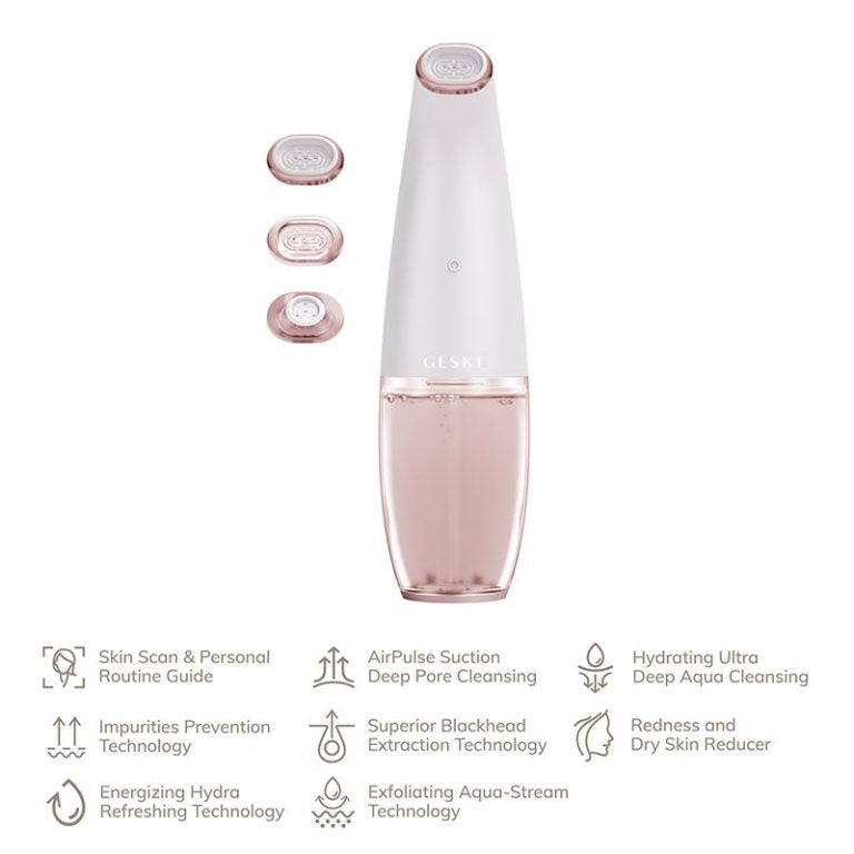 Geske Aqua-Stream Face Cleanser| 8 in 1- White