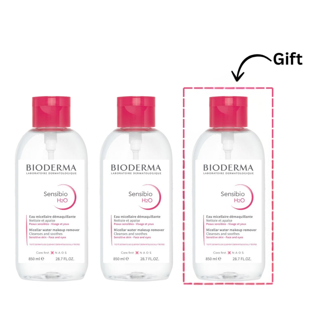2x Sensibio H2O Eau Micellaire Demaquillant + FREE Full Size - 50 ML