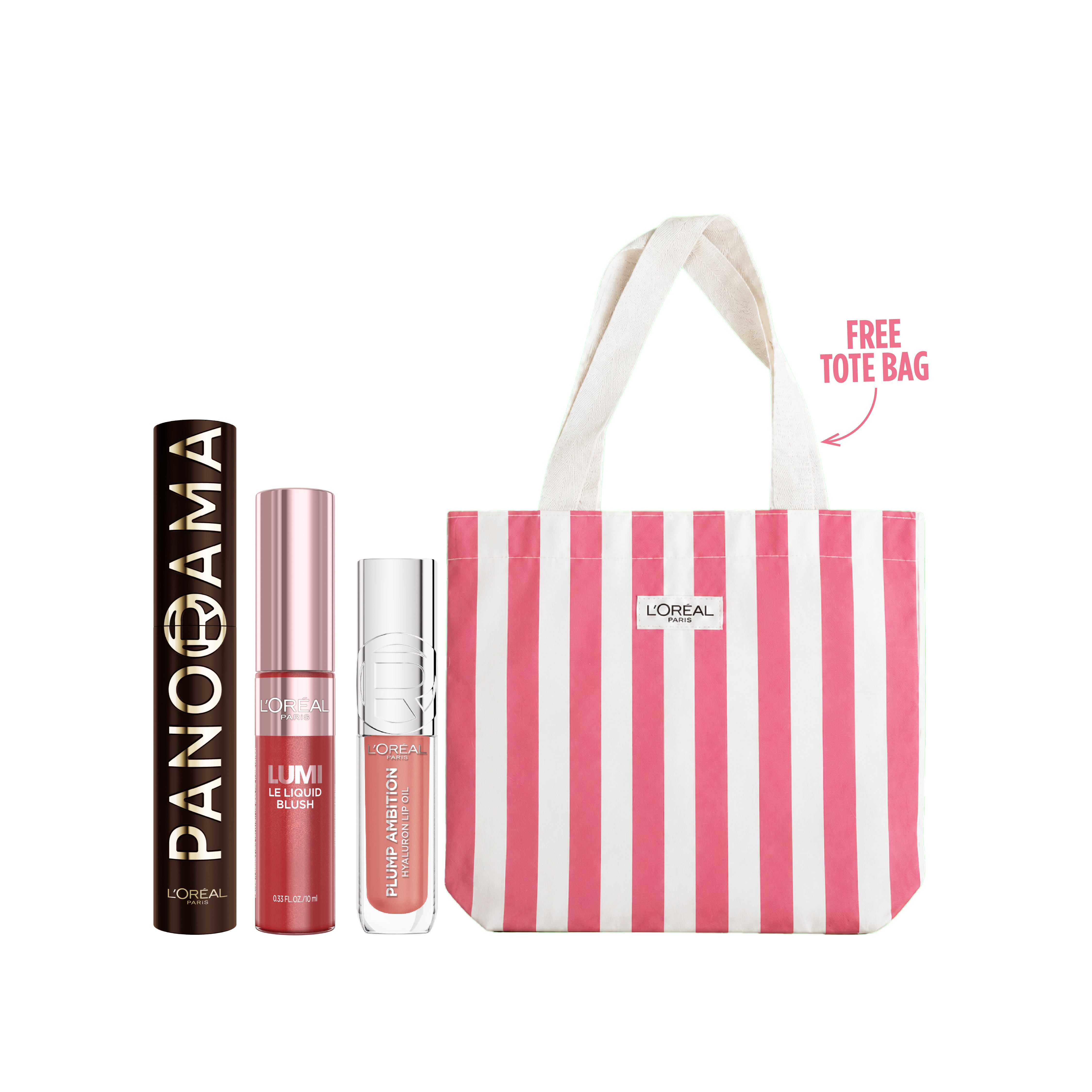Panorama Mascara + Lumi Le Liquid Blush + Plump Ambition Hyaluron Lip Oil + FREE Tote Bag At 20% OFF