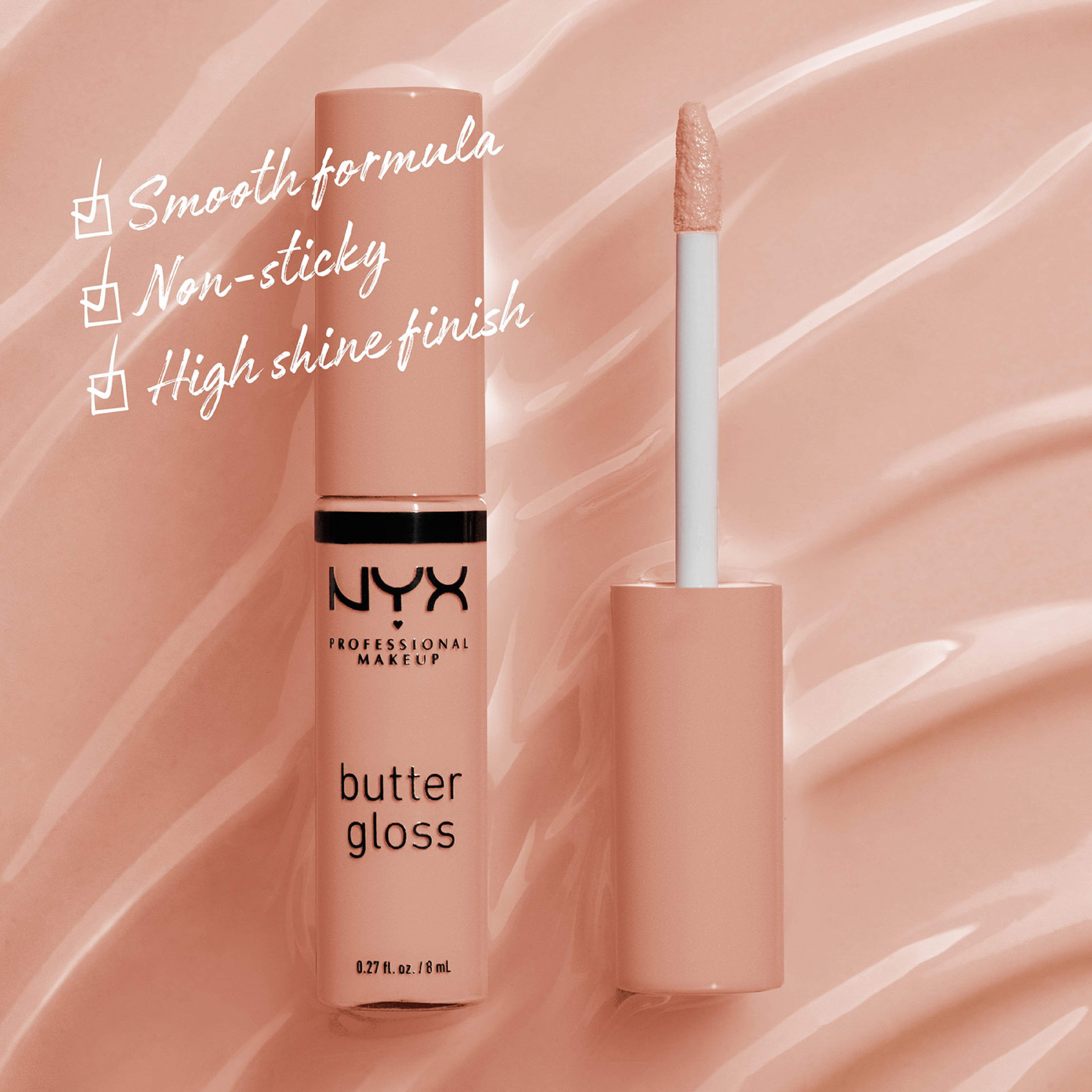 Butter Gloss, Non-Sticky Lip Gloss, Buttery Soft, Silky Smooth And Creamy, Sheer To Medium Coverage