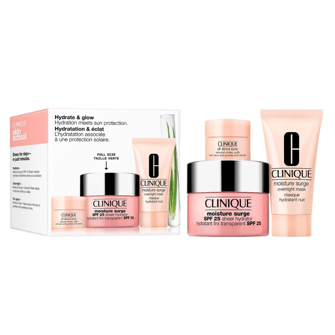  Clinique Hydrate + Glow: Moisture Surge Set For Hydration Meets Sun Protection