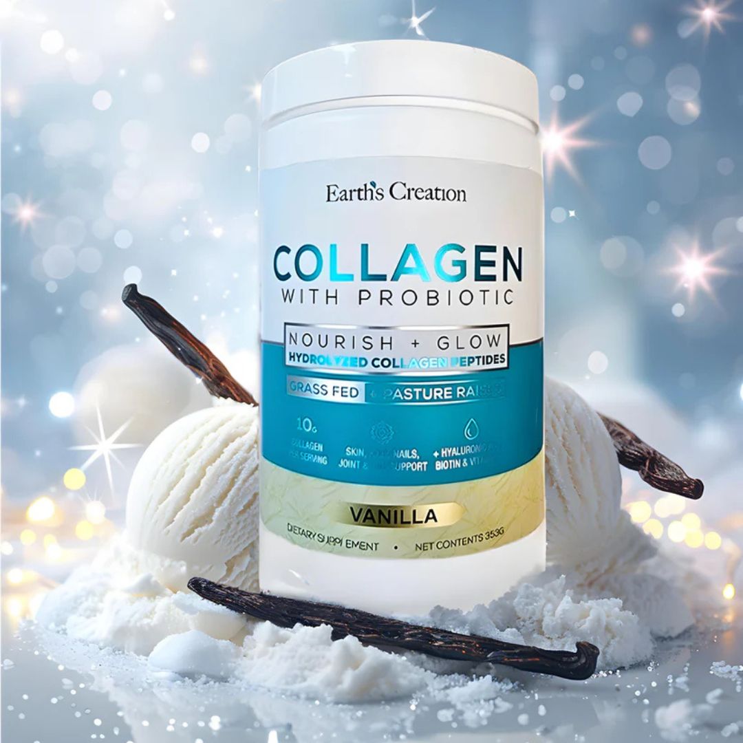 Earth’s Creation Vanilla Collagen with Probiotics 