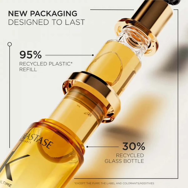 Kérastase Elixir Ultime L’Huile Originale lightweight leave-in hair oil refill 75ml for shine and frizz control.