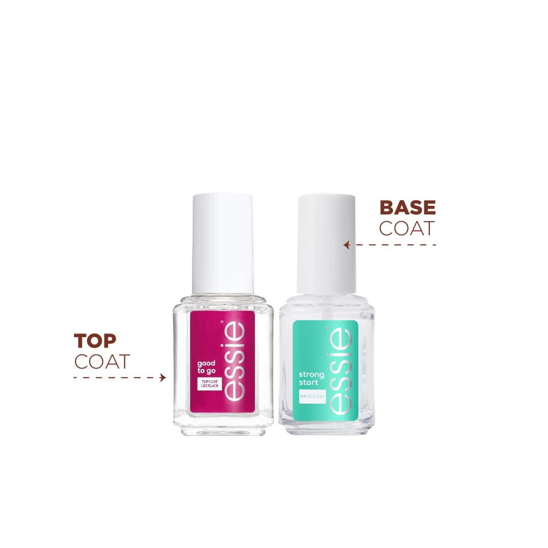 Essie strong start base coat and good to go top coat nail care duo glossy manicure

