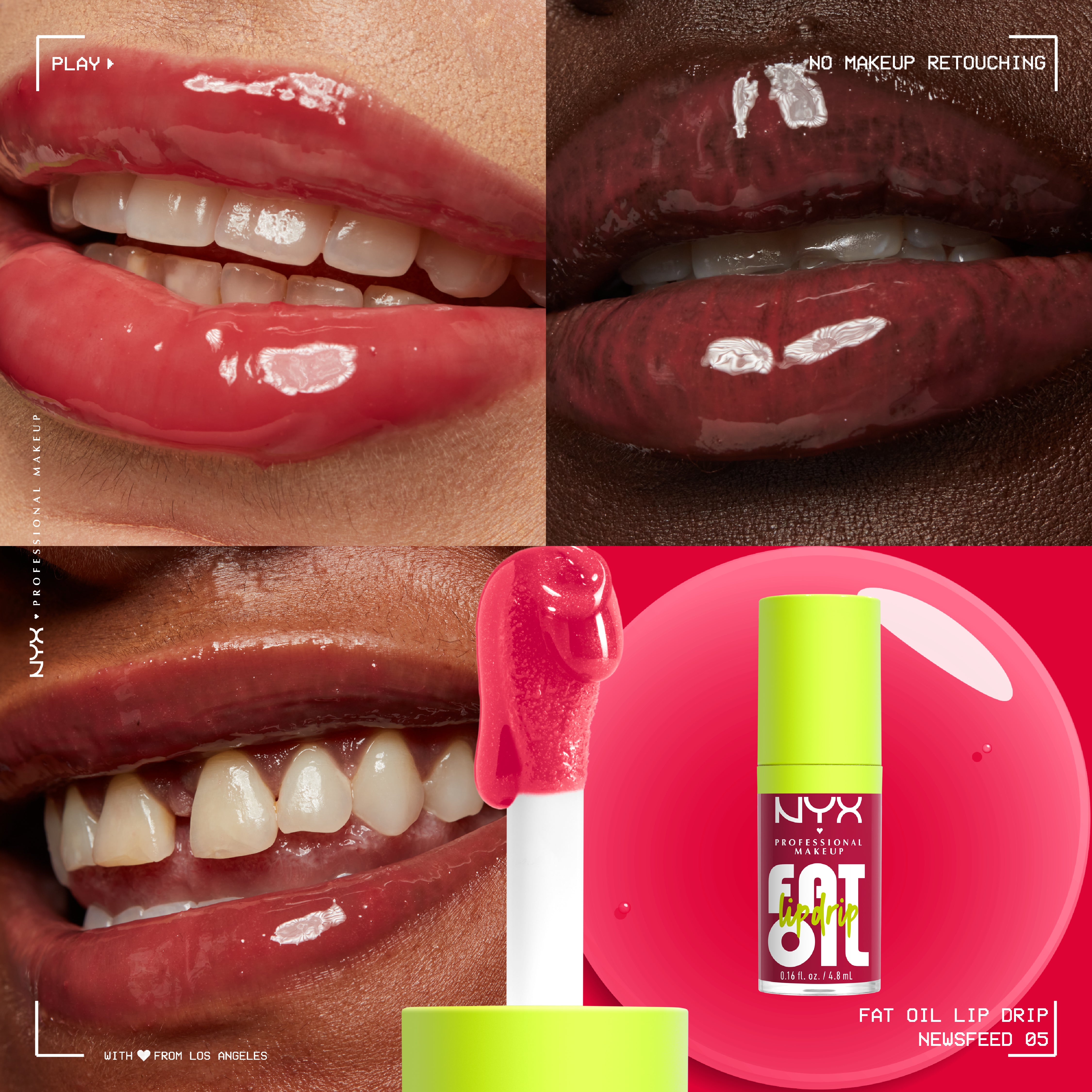 Fat Oil Lip Drip, Moisturizing, Shiny, Vegan Tinted Lip Gloss, Non-Sticky Finish, 12H Hydration