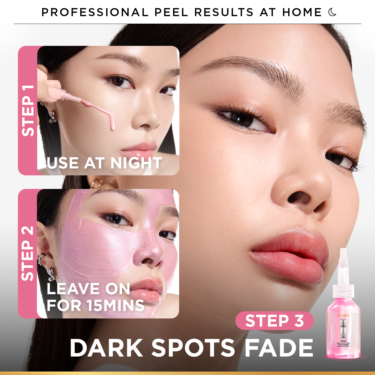 Glycolic-Bright Anti-Dark Spot Exfoliant Peel 15% AHA + BHA + PHA + Niacinamide 25ml.