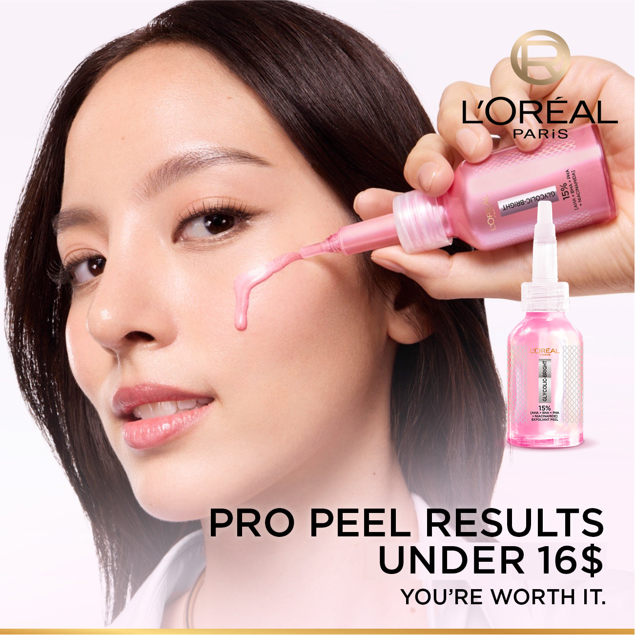 Glycolic-Bright Anti-Dark Spot Exfoliant Peel 15% AHA + BHA + PHA + Niacinamide 25ml.