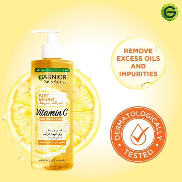 Garnier - Fast Bright Vitamin C Brightening Purifying Face Gel Wash