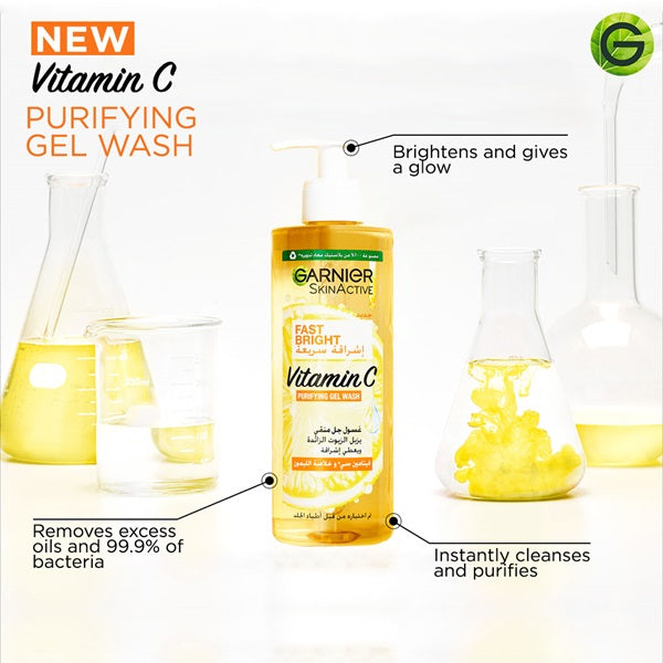 Garnier - Fast Bright Vitamin C Brightening Purifying Face Gel Wash