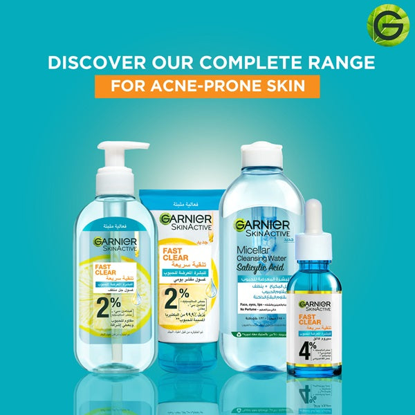 Garnier - Fast Clear [2%] Salicylic Acid & Vitamin C - 3-in-1 Anti-Acne Exfoliating Wash (150ml)