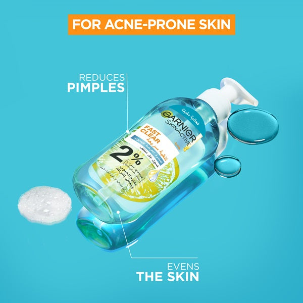 Garnier - Fast Clear [2%] Salicylic Acid & Vitamin C - Anti-Acne Gel Wash (200ml)
