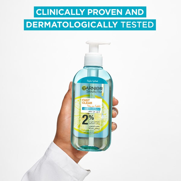 Garnier - Fast Clear [2%] Salicylic Acid & Vitamin C - Anti-Acne Gel Wash (200ml)