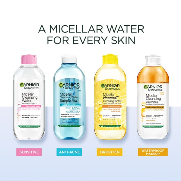Garnier - Salicylic Acid Micellar Water Facial Anti-Acne Cleanser and Makeup Remover, for Oily and Acne-Pro