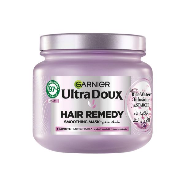 Garnier - Ultra Doux Rice Water Infusion & Starch Hair Remedy Mask, Smooth and Shine