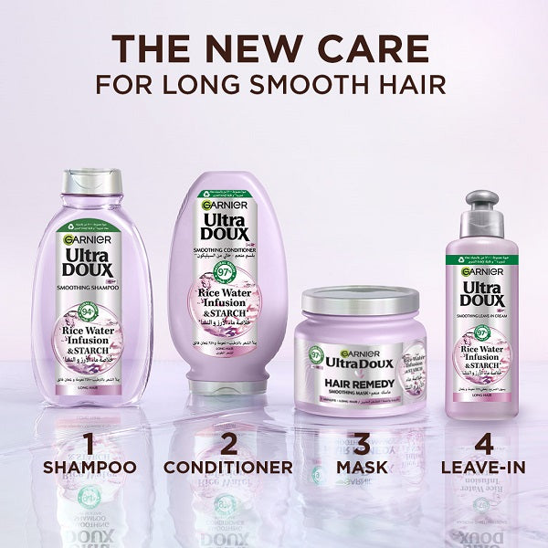 Garnier - Ultra Doux Rice Water Infusion & Starch Hair Remedy Mask, Smooth and Shine
