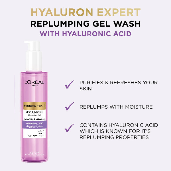 Hyaluron Expert Replumping Cleansing Gel Wash with Hyaluronic Acid - Benefits