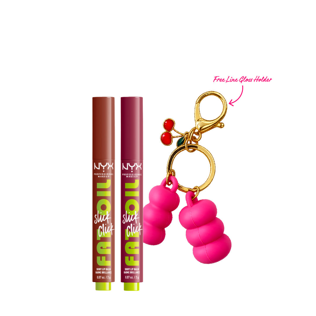 2x Fat Oil Slick Click Shiny Lip Balm + FREE Line Gloss Holder