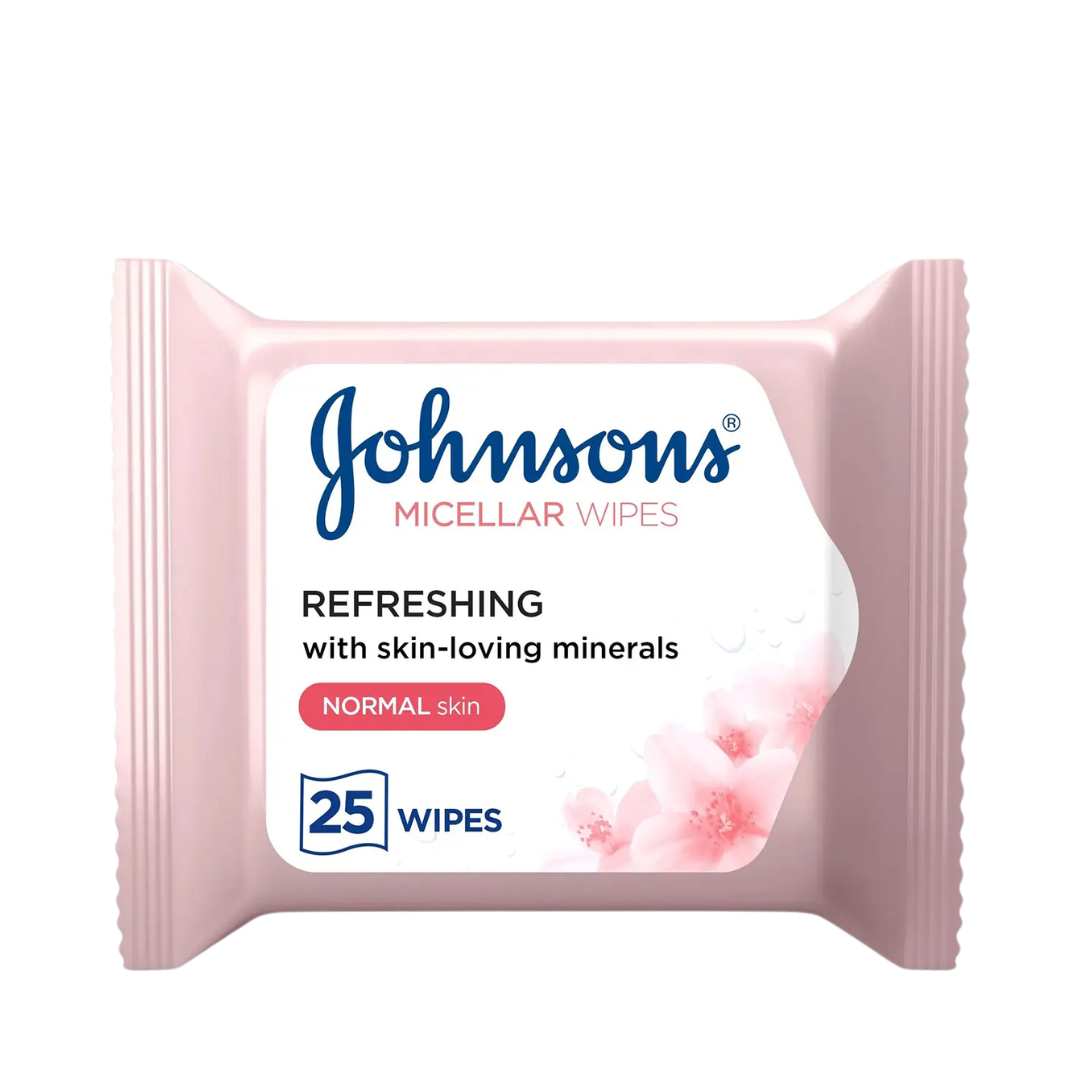 JH Micellar Facial Wipes Refreshing 25s pink pack for gentle cleansing and refreshing normal skin on the go