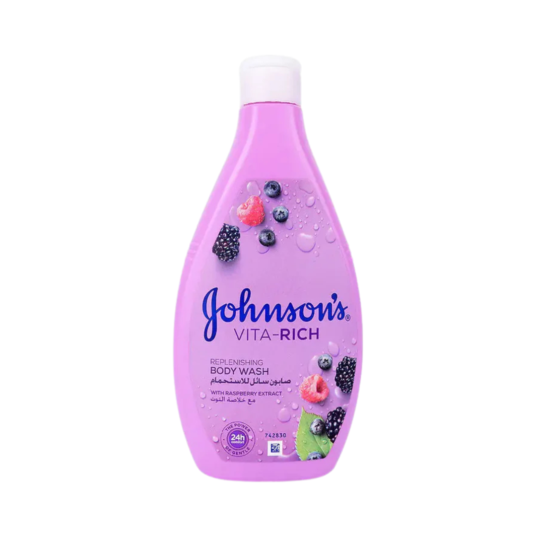 Johnson's Vita-Rich Replenishing Body Wash with Raspberry Extract 400 mL