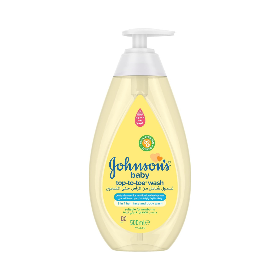 Johnson’s Baby Top-to-Toe Wash 500ml gentle 4-in-1 baby cleanser for hair face and body with tear-free formula