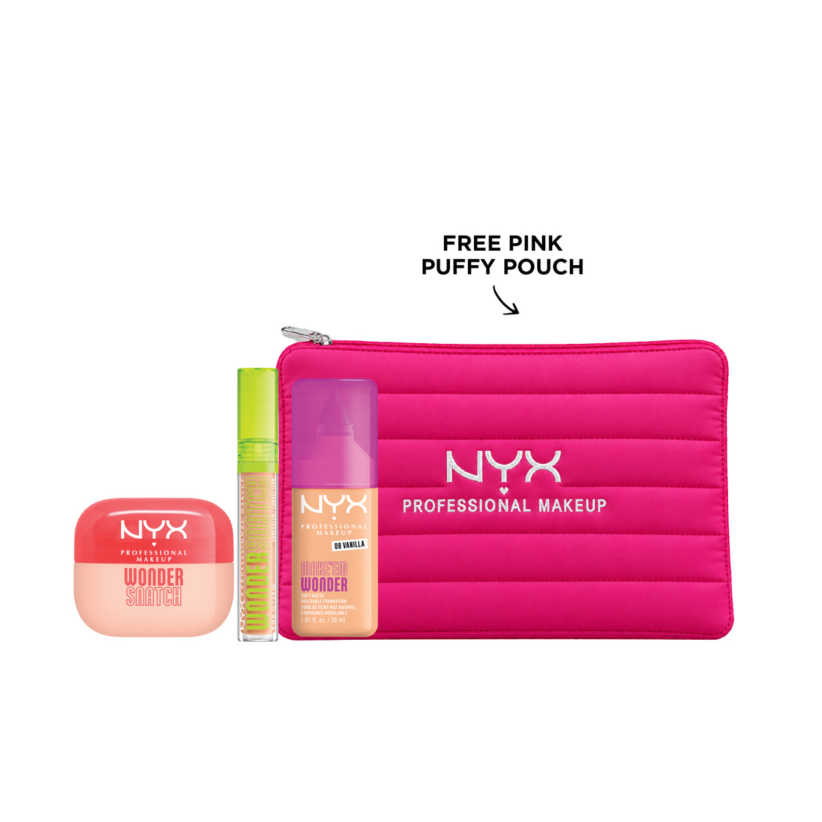 Wonder Snatch Loose Setting Powder + Concealer + Foundation + FREE Pink Puffy Pouch At 25% OFF