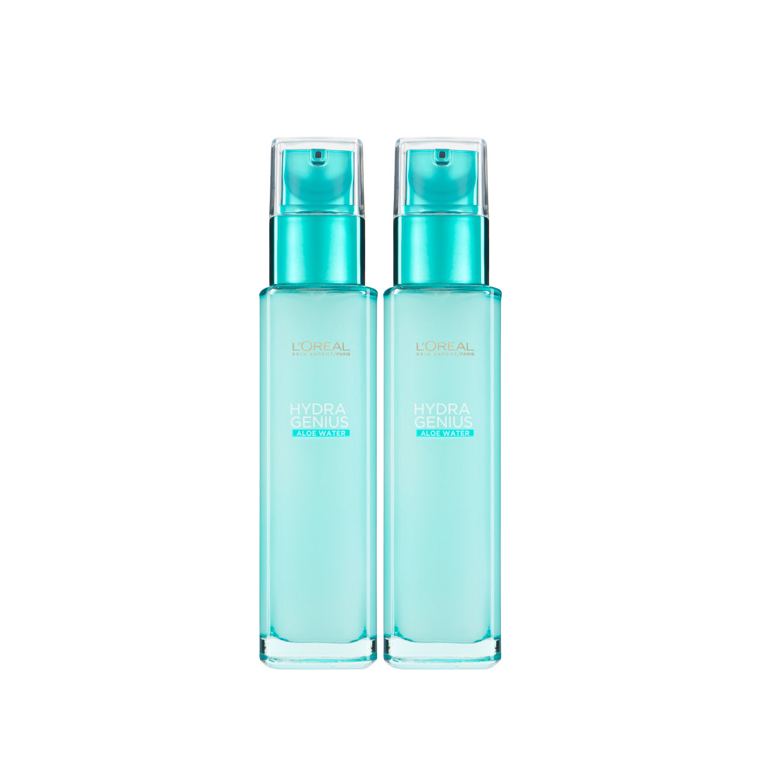L’Oréal Paris Hydra Genius moisturizer duo for dry and sensitive skin with aloe vera and hyaluronic acid for 72-hour hydration