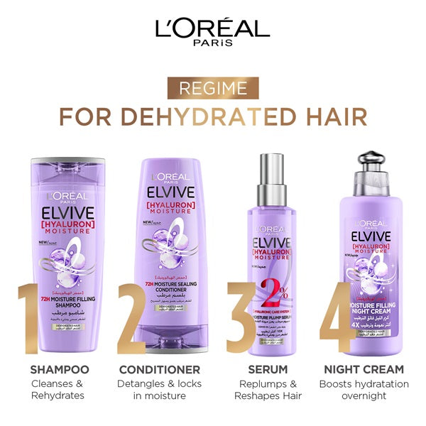 L'Oreal Paris - Elvive Hyaluron Moisture 72H Sealing Conditioner for Dehydrated Hair-200 mL
