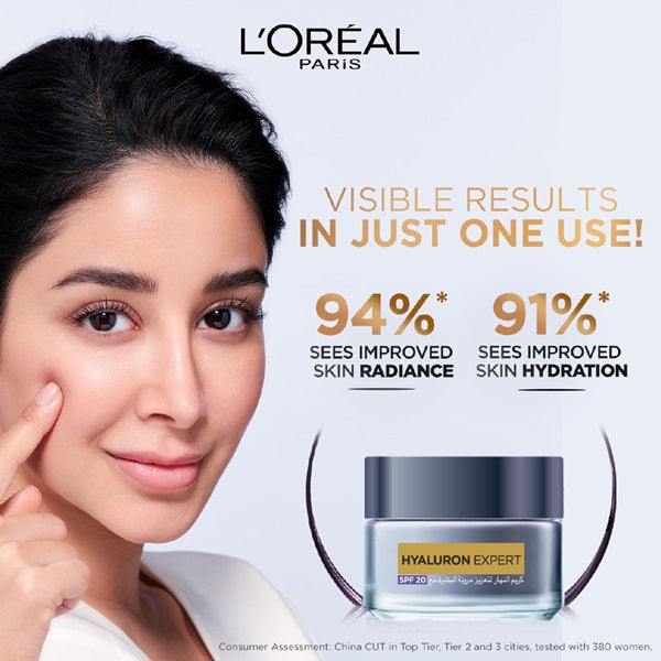 L'Oreal Paris - Hyaluron Expert Moisturiser and Plumping Anti-Aging Day Cream with Hyaluronic Acid