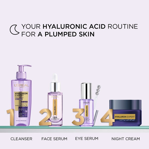 L'Oreal Paris - Hyaluron Expert Moisturiser and Plumping Anti-Aging Night Cream with Hyaluronic Acid