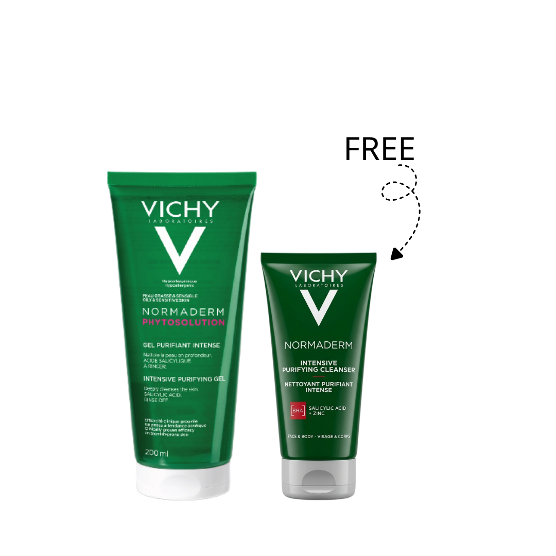 Vichy Normaderm Cleansing Gel Bundle for Oily Acne Skin