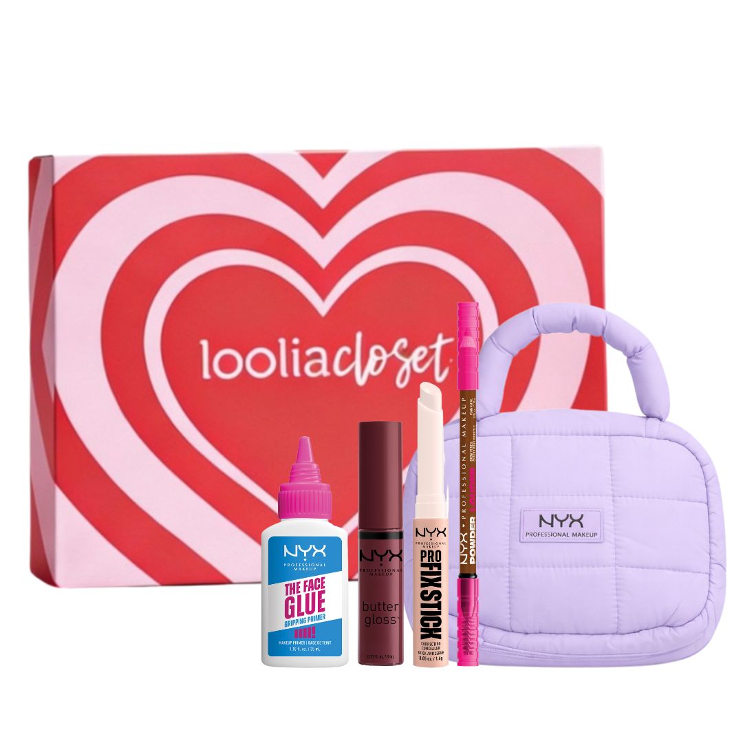 NYX face lip bundle primer butter gloss concealer brow pencil with free pouch

