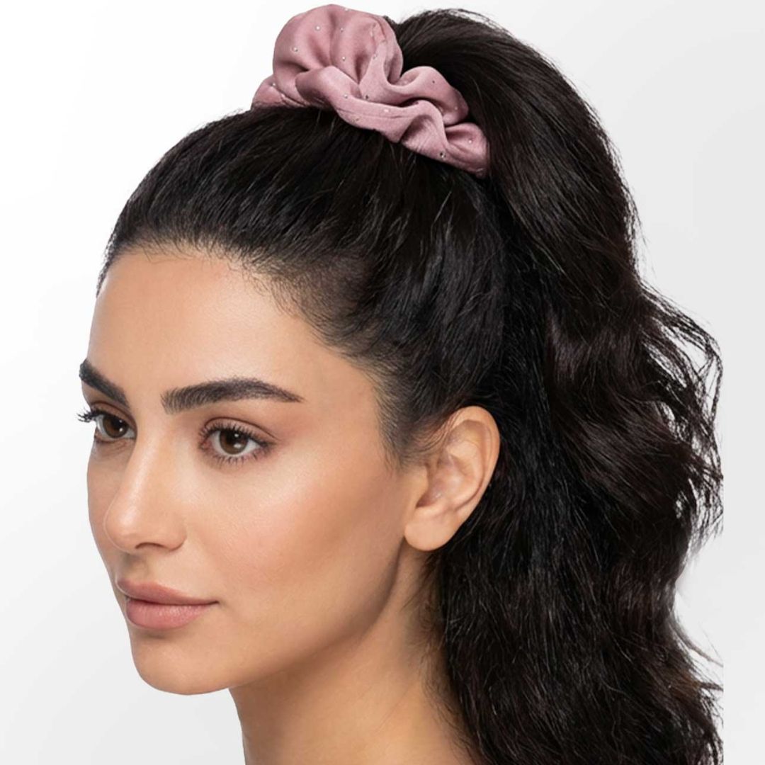 Nasmati Satin Crystal Scrunchies